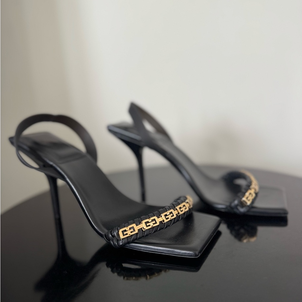 Givenchy Black and Gold Stiletto Heels